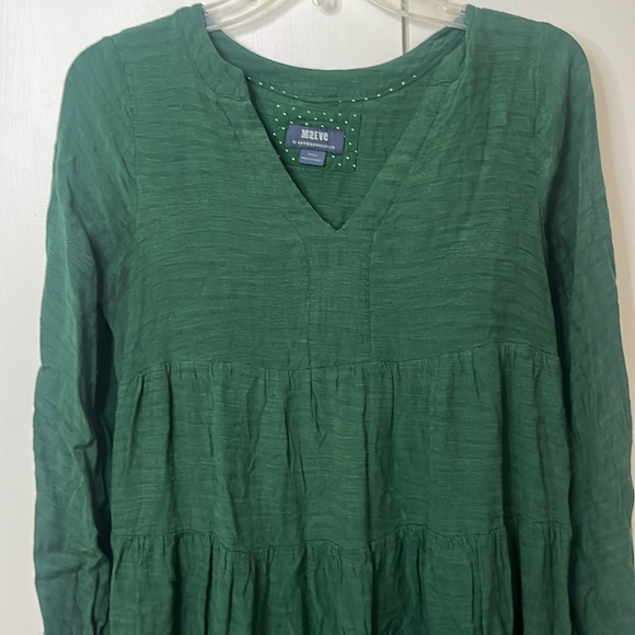 Maeve by Anthropologie Green Amber Tiered Dress Size XS - Picture 3 of 8